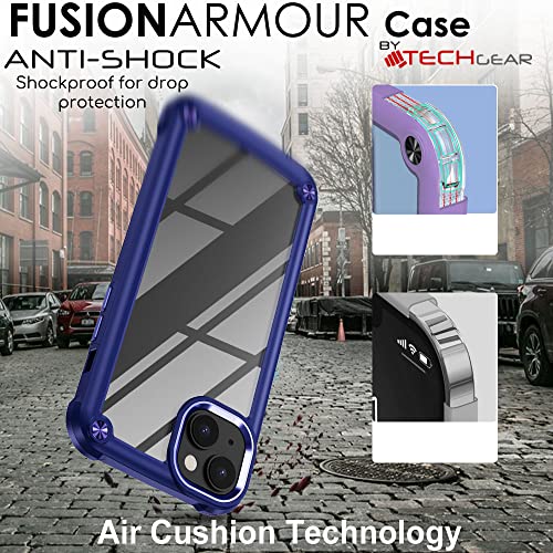 [Fusion Armour Case] Premium Hybrid Tough Heavy Duty, Rugged, Clear Back Bumper Case for Apple iPhone 14 6.1"
