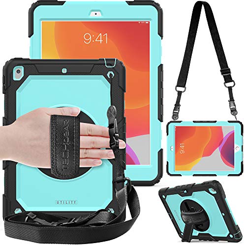[UTILITY Case] Full Body Shockproof Case with Stand, Hand & Shoulder Strap for Apple iPad 10.2" 2021 - 2019 [9th/8th/7th Generation]