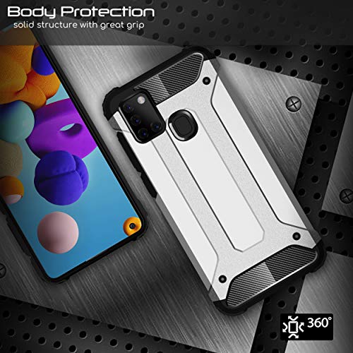 [Tough Armoured Case] ShockProof Dual-Layer Protective Heavy Duty Cover for Samsung Galaxy A21s
