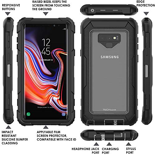 [Contender Case] Samsung Galaxy Note 9 Heavy Duty Case with Built-in Screen Protector, 360 [Full Body] Protective Cover with Kick Stand
