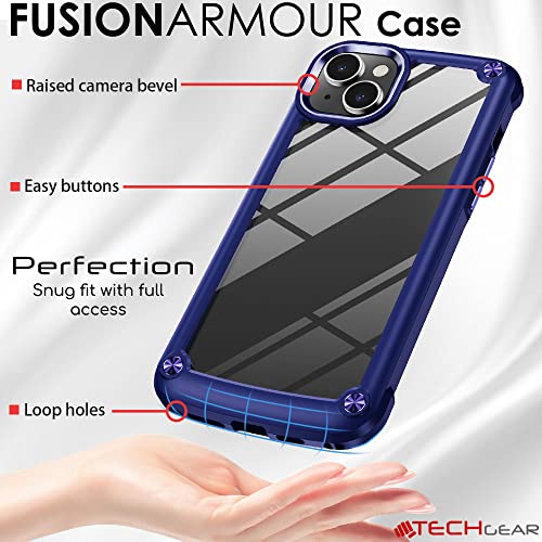 [Fusion Armour Case] Premium Hybrid Tough Heavy Duty, Rugged, Clear Back Bumper Case for Apple iPhone 14 6.1"