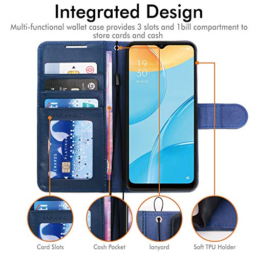 [Wallet Case] Protective Cover with Cash & Card Holder, Stand and Wrist Strap For Oppo A15 / A15s