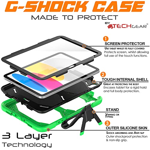 [G-SHOCK Case] Heavy Duty Long Survival Screen Protector Case for Apple iPad 11th & 10th Generation, iPad 2025 / 2022