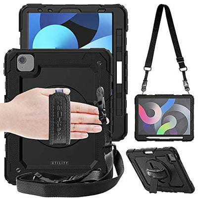 [UTILITY Case] Full Body Shockproof Case with Stand, Hand & Shoulder Strap for Apple iPad Air 5 / Air 4 10.9"