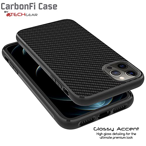 [CarbonFi Case] Flexible Shockproof  Slim Fit Case Cover with Carbon Fibre Detailing for iPhone 12 Pro Max