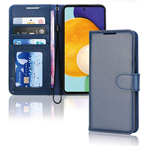 [Wallet Case] Protective Cover with Cash & Card Holder, Stand and Wrist Strap For Samsung Galaxy A52s 5G