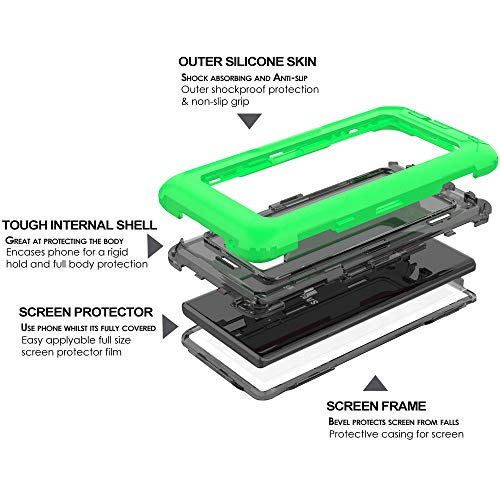 [Contender Case] Samsung Galaxy Note 9 Heavy Duty Case with Built-in Screen Protector, 360 [Full Body] Protective Cover with Kick Stand