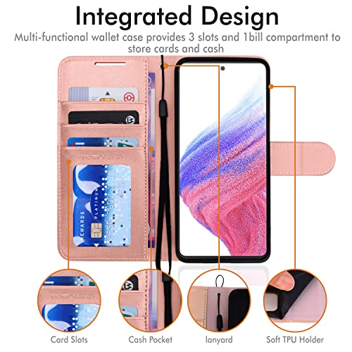 [Wallet Case] Protective Cover with Cash & Card Holder, Stand and Wrist Strap For Samsung Galaxy A13