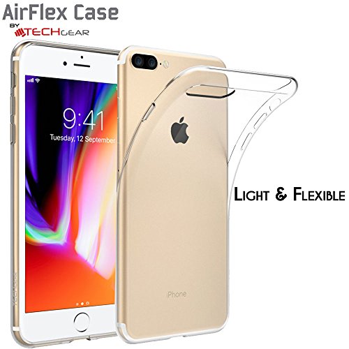 [AirFlex Case] Crystal Clear Slim & Light, Protective,  Soft Gel Cover for iPhone 8 Plus / iPhone 7 Plus