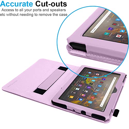 [Folio Case] Smart Cover Stand with Auto Sleep/Wake & Hand Strap For Amazon Fire HD 10" / HD 10" Plus (2021/11th Generation)