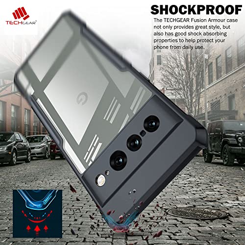 [Fusion Armour Case] Premium Hybrid Tough Heavy Duty, Clear Back, Bumper Case for Google Pixel 7 Pro 5G