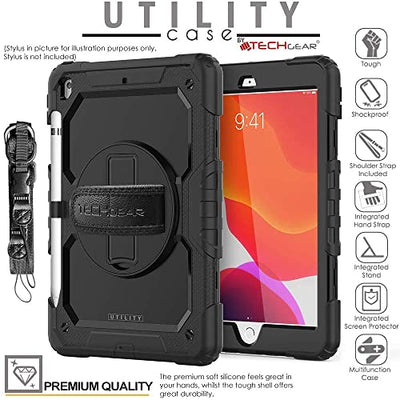 [UTILITY Case] Full Body Shockproof Case with Stand, Hand & Shoulder Strap for Apple iPad 10.2" 2021 - 2019 [9th/8th/7th Generation]