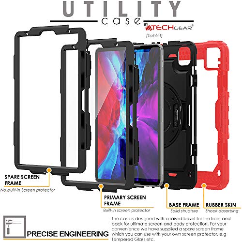 [UTILITY Case] Full Body Shockproof Case with Stand, Hand & Shoulder Strap for Apple iPad Pro 11" 2022 & 2021 [4th & 3rd Generations]