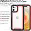 [Fusion Armour Case] Premium Slim Hybrid Tough Heavy Duty, Clear Back Bumper Case for iPhone 12 Mini