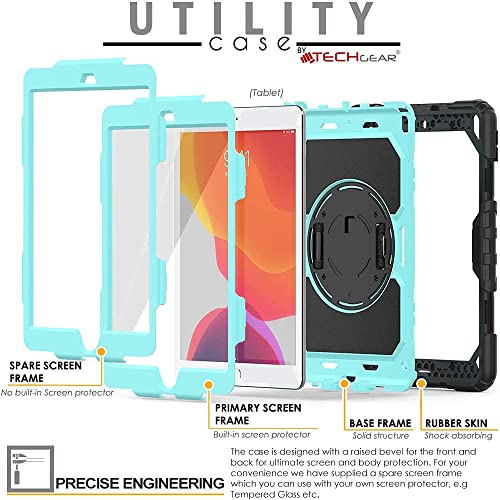 [UTILITY Case] Full Body Shockproof Case with Stand, Hand & Shoulder Strap for Apple iPad 10.2" 2021 - 2019 [9th/8th/7th Generation]