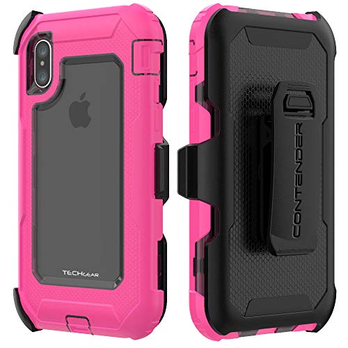 [Contender Case] iPhone XS Max Heavy Duty Case with Built-in Screen Protector, 360 [Full Body] Protective Cover with Kick Stand