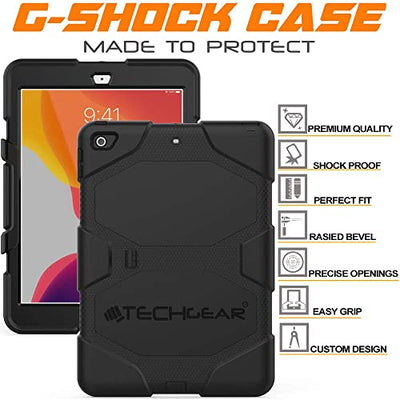 [G-SHOCK Case] Heavy Duty Long Survival Screen Protector Case for iPad 10.2" 2021, 2020, 2019 [9th/8th/7th Generation]