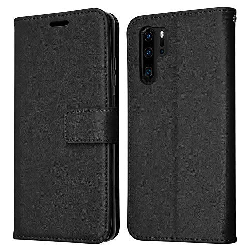 [Wallet Case] Protective Cover with Cash & Card Holder, Stand and Wrist Strap For Huawei P30 Pro
