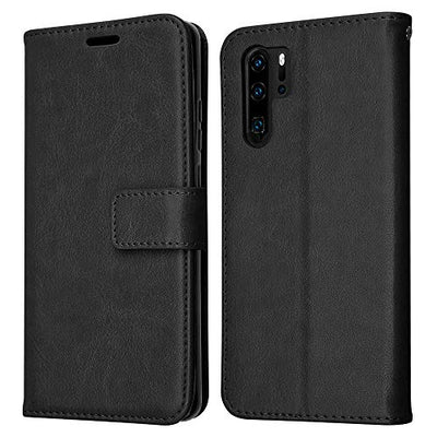 [Wallet Case] Protective Cover with Cash & Card Holder, Stand and Wrist Strap For Huawei P30 Pro