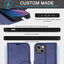 [Leather Wallet Case] Genuine Leather [RFID Blocking] Magnetic Flip Case with Card & Slots and Stand For iPhone 13 6.1"