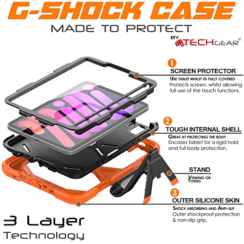 [G-SHOCK Case] Heavy Duty Long Survival Screen Protector Case for Apple iPad Mini 7 / Mini 6 8.3" [7th / 6th Generation]