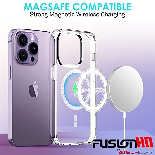 [Fusion HD Case] Shockproof Fused Gel Bumper & Hard Back Slim Clear Cover for iPhone 14 Pro