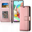 [Wallet Case] Protective Cover with Cash & Card Holder, Stand and Wrist Strap For Samsung Galaxy A71