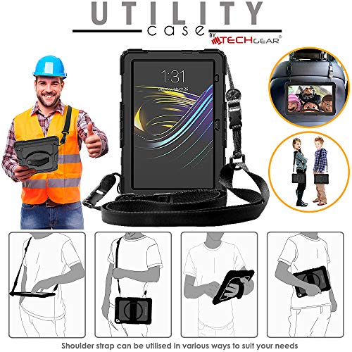 [UTILITY Case] Full Body Shockproof Case with Stand, Hand & Shoulder Strap for Huawei Mediapad T5 10.1 Inch 2018