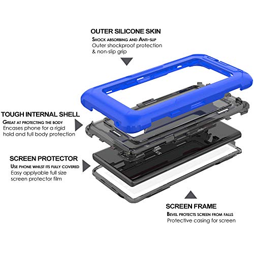 [Contender Case] Samsung Galaxy Note 9 Heavy Duty Case with Built-in Screen Protector, 360 [Full Body] Protective Cover with Kick Stand