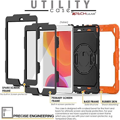 [UTILITY Case] Full Body Shockproof Case with Stand, Hand & Shoulder Strap for Apple iPad 10.2" 2021 - 2019 [9th/8th/7th Generation]