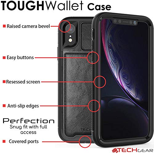 Tough Armoured Wallet 360 ShockProof Case with Card Slots & Stand for Apple iPhone XR