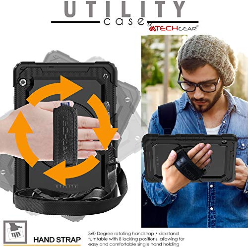 [UTILITY Case] Full Body Shockproof Case with Stand, Hand & Shoulder Strap for Huawei Mediapad T5 10.1 Inch 2018