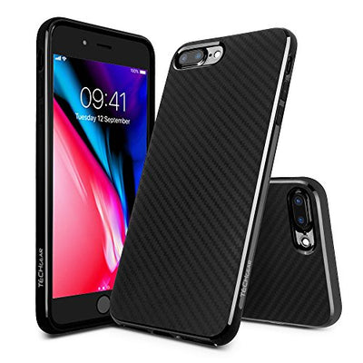 [CarbonFi Case] Flexible Shockproof  Slim Fit Case Cover with Carbon Fibre Detailing for iPhone 8 Plus / 7 Plus