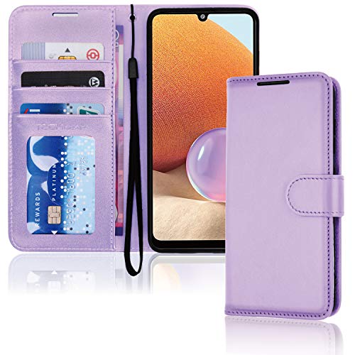 [Wallet Case] Protective Cover with Cash & Card Holder, Stand and Wrist Strap For Samsung Galaxy A32 5G
