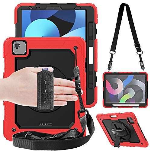 [UTILITY Case] Full Body Shockproof Case with Stand, Hand & Shoulder Strap for Apple iPad Air 5 / Air 4 10.9"