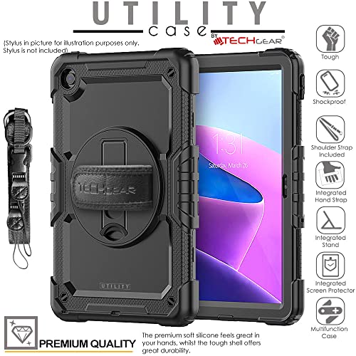 [UTILITY Case] Full Body Shockproof Case with Stand, Hand & Shoulder Strap for Lenovo Tab M10 Plus 3rd Gen 2022 (10.6") TB125 / TB128