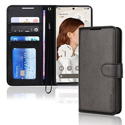 [Wallet Case] Protective Cover with Cash & Card Holder, Stand and Wrist Strap For Google Pixel 7 Pro
