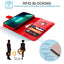 [Leather Wallet Case] Genuine Leather [RFID Blocking] Magnetic Flip Case with Card & Slots and Stand For iPhone 14 Pro