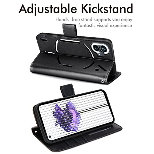 [Wallet Case] Protective Cover with Cash & Card Holder, Stand and Wrist Strap For Nothing Phone 1