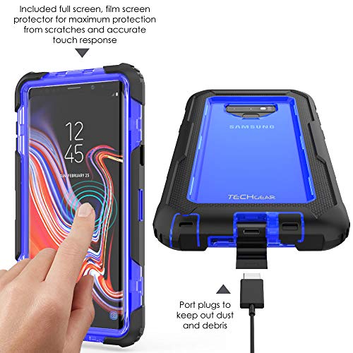 [Contender Case] Samsung Galaxy Note 9 Heavy Duty Case with Built-in Screen Protector, 360 [Full Body] Protective Cover with Kick Stand