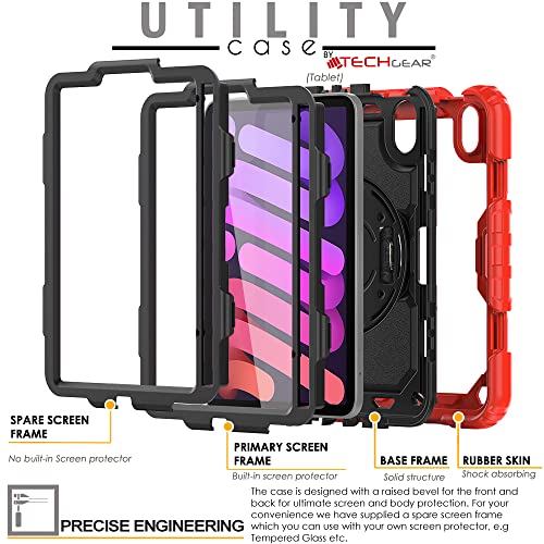 [UTILITY Case] Full Body Shockproof Case with Stand, Hand & Shoulder Strap for Apple iPad Mini 7 / Mini 6 8.3" [7th / 6th Generation]