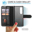 [Leather Wallet Case] Genuine Leather [RFID Blocking] Magnetic Flip Case with Card & Slots and Stand For Samsung Galaxyx Fold 4
