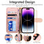 [Wallet Case] Protective Cover with Cash & Card Holder, Stand and Wrist Strap For Apple iPhone 14 Pro