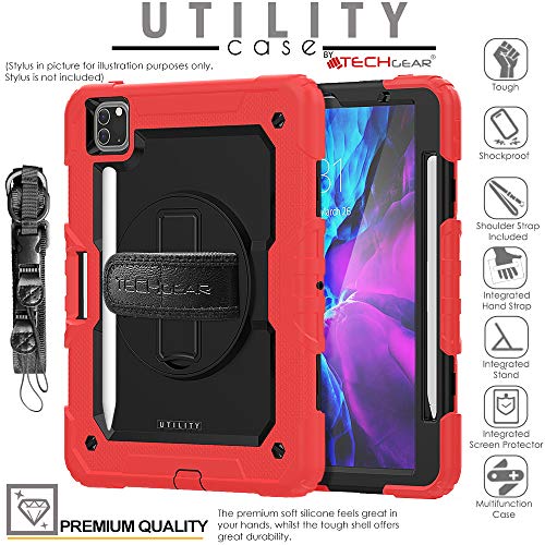 [UTILITY Case] Full Body Shockproof Case with Stand, Hand & Shoulder Strap for Apple iPad Pro 11" 2022 & 2021 [4th & 3rd Generations]