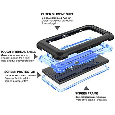 [Contender Case] Samsung Galaxy Note 9 Heavy Duty Case with Built-in Screen Protector, 360 [Full Body] Protective Cover with Kick Stand