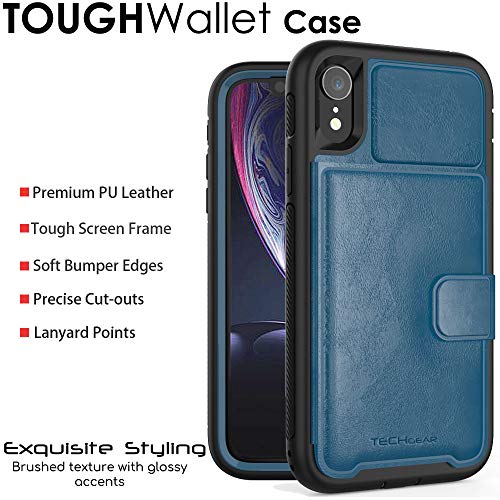 Tough Armoured Wallet 360 ShockProof Case with Card Slots & Stand for Apple iPhone XR