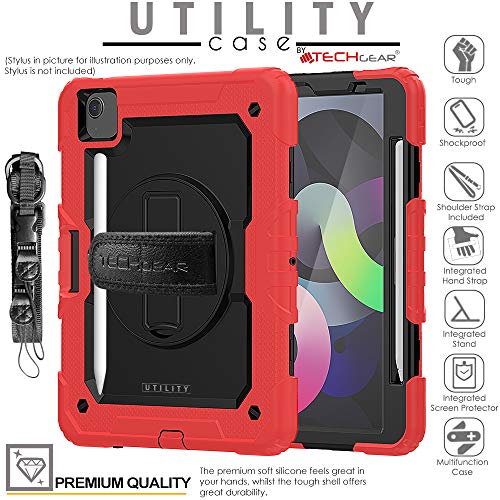 [UTILITY Case] Full Body Shockproof Case with Stand, Hand & Shoulder Strap for Apple iPad Air 5 / Air 4 10.9"