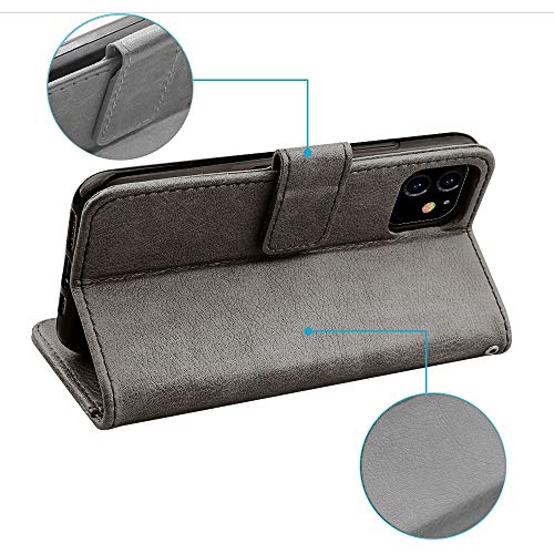 [Wallet Case] Protective Cover with Cash & Card Holder, Stand and Wrist Strap For Apple iPhone 11 Pro Max
