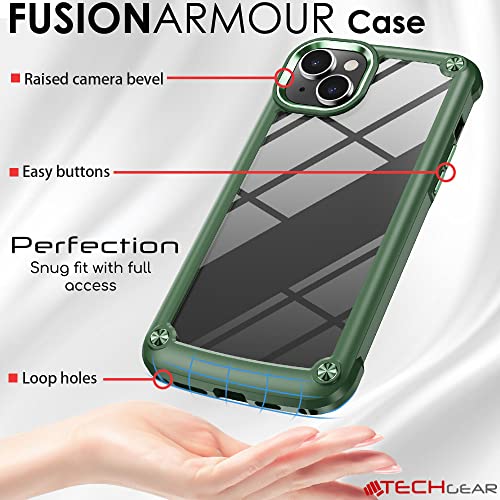 [Fusion Armour Case] Premium Hybrid Tough Heavy Duty, Rugged, Clear Back Bumper Case for Apple iPhone 14 6.1"
