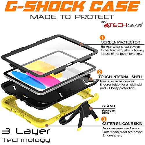 [G-SHOCK Case] Heavy Duty Long Survival Screen Protector Case for Apple iPad 11th & 10th Generation, iPad 2025 / 2022